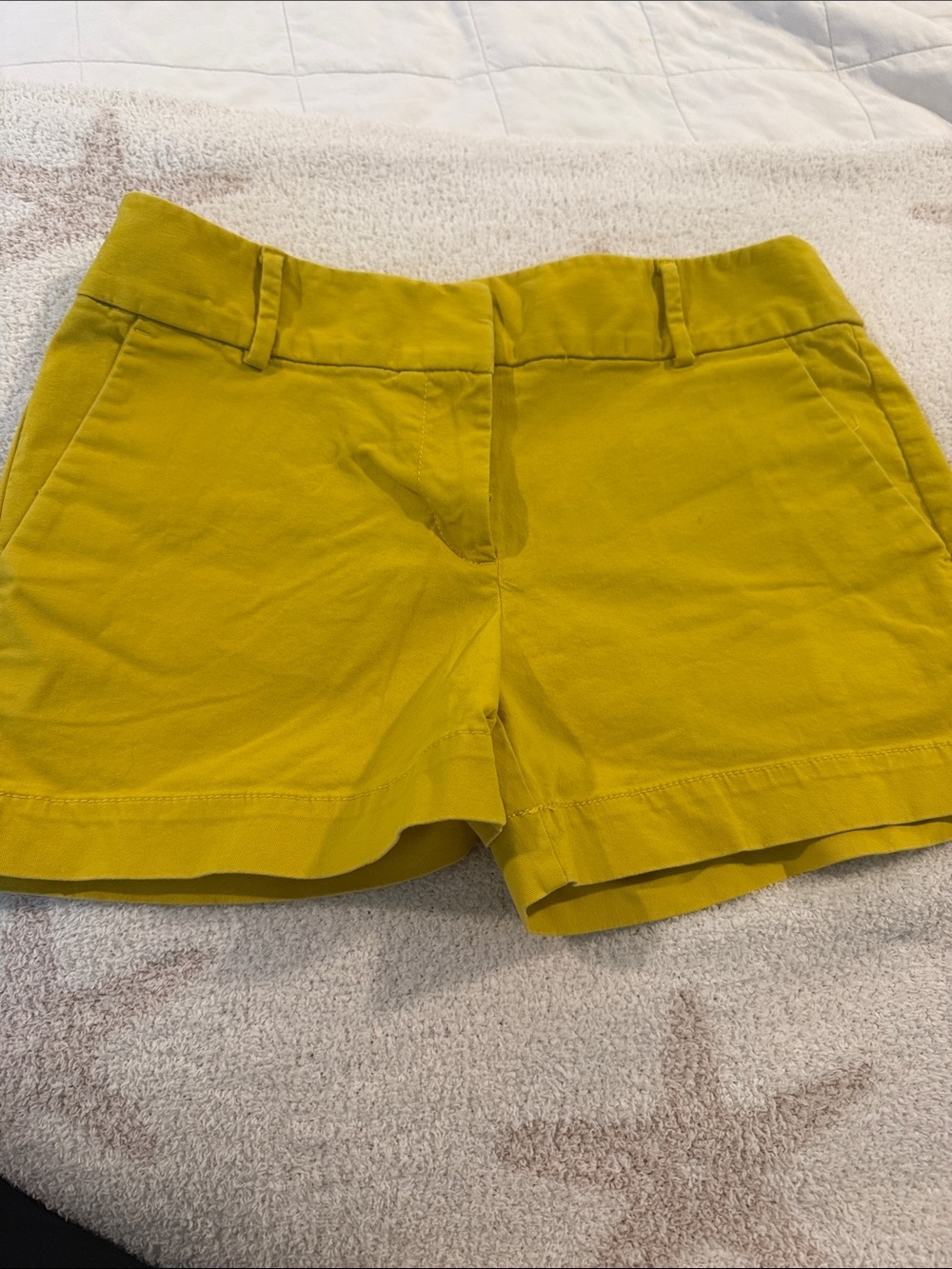 Loft Mustard Yellow Cotton Blend Shorts
